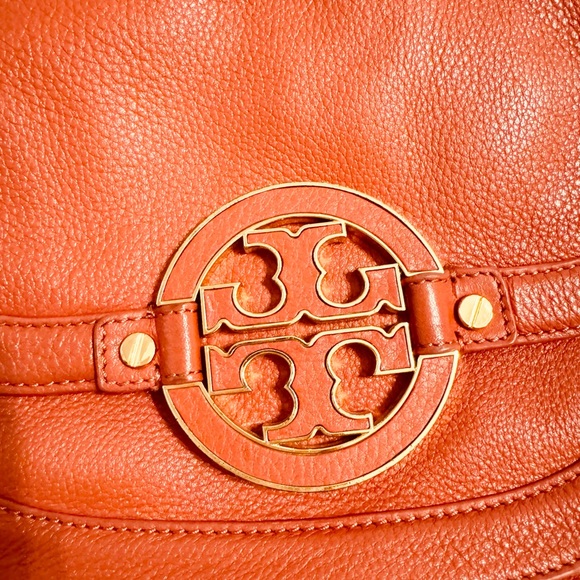💯 Authentic Tory Burch Amanda Crossbody Handbag Orange - Picture 3 of 9